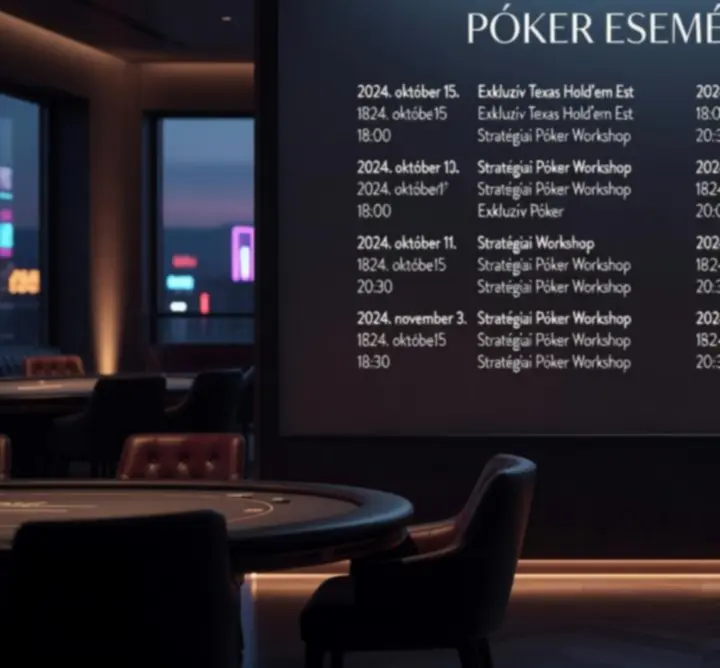 Póker eseménynaptár illusztrációja