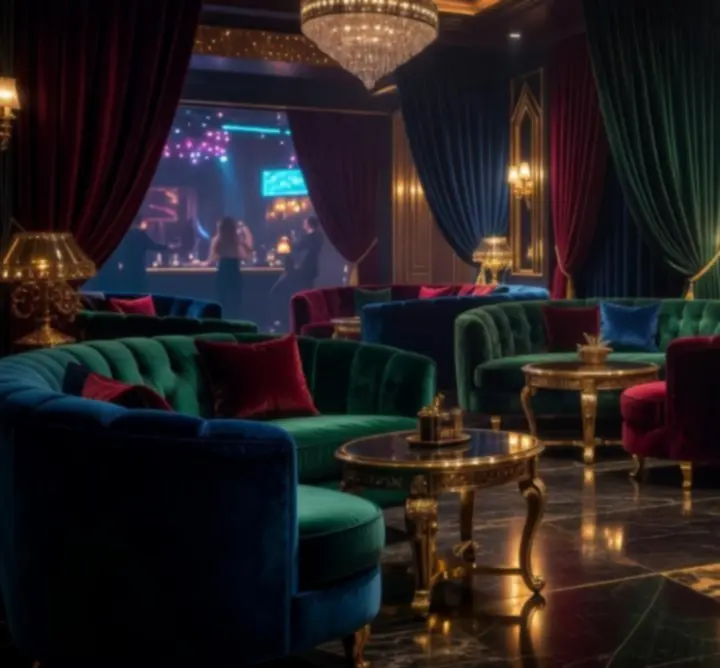 Exkluzív VIP lounge elegáns ülőhelyekkel